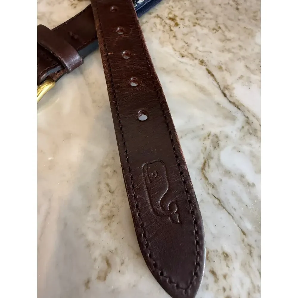 Vineyard Vines Kids Canvas Belt Whale Print